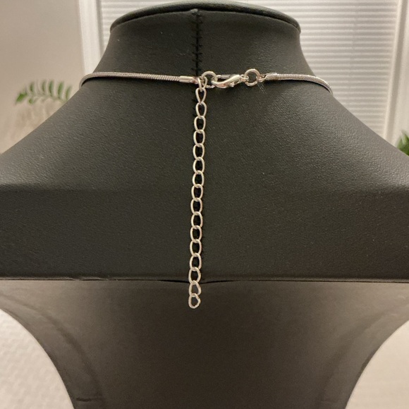 J. Crew Lapis Medallion Silver Tone Pendant Necklace - Picture 4 of 4